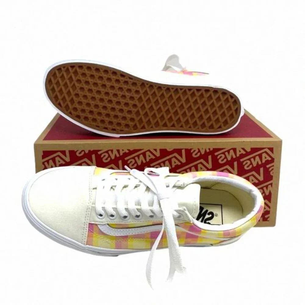 VANS Old Skool Platform Shoes Plaid Multi Sneakers VN0A7Q5MGBX Size Women Canvas